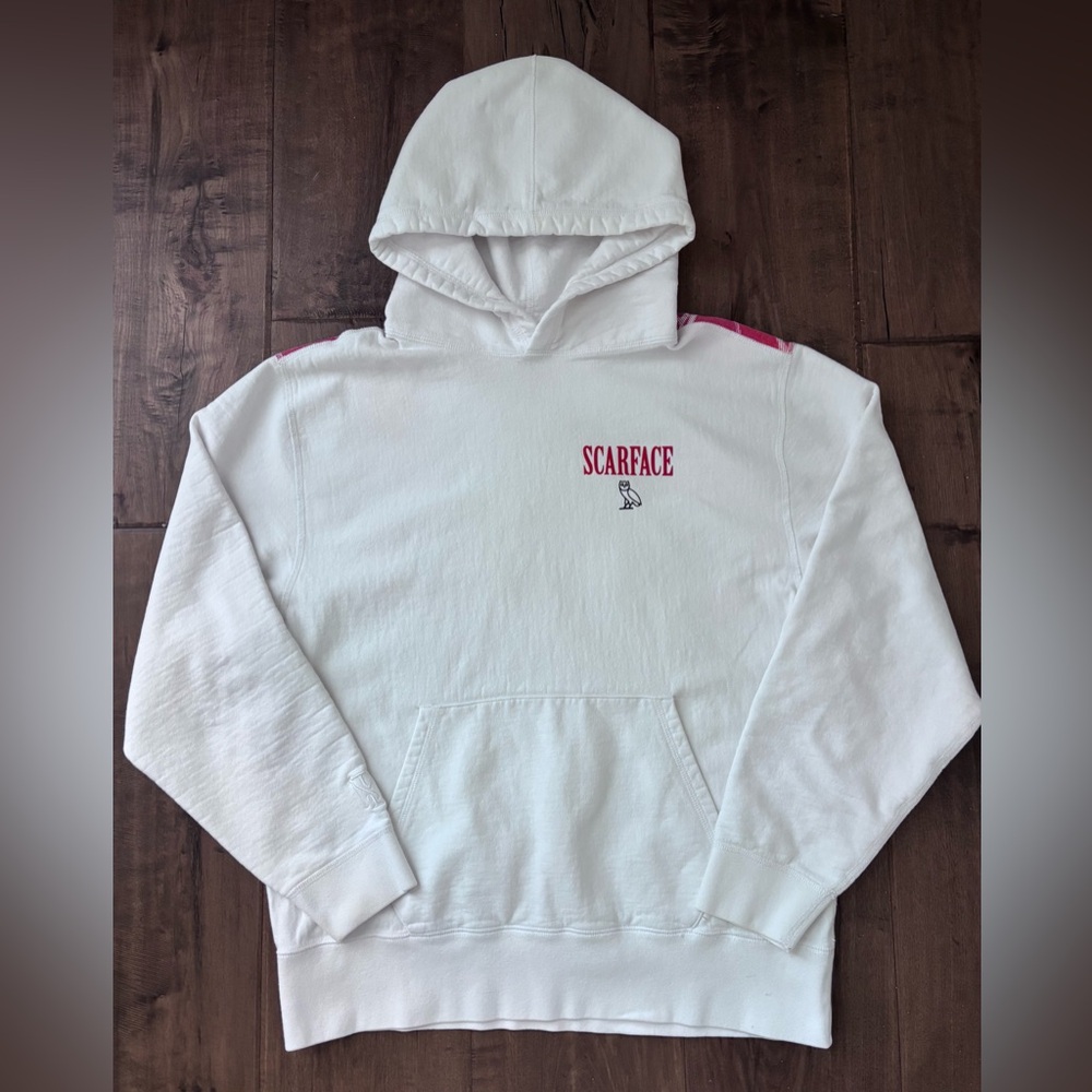 OVO X SCARFACE White Scarface Hoodie SIZE L rare